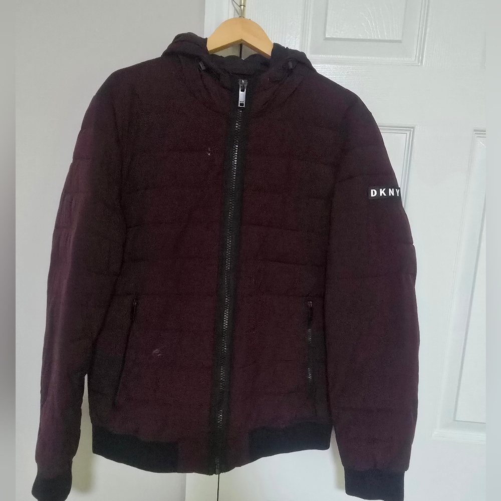 DKNY Men's Deep Burgundy Puffer Jacket